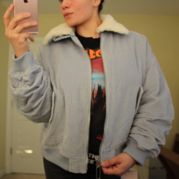 Avec Les Filles | Blue Oversized Corduroy Jacket - Picture 3 of 10